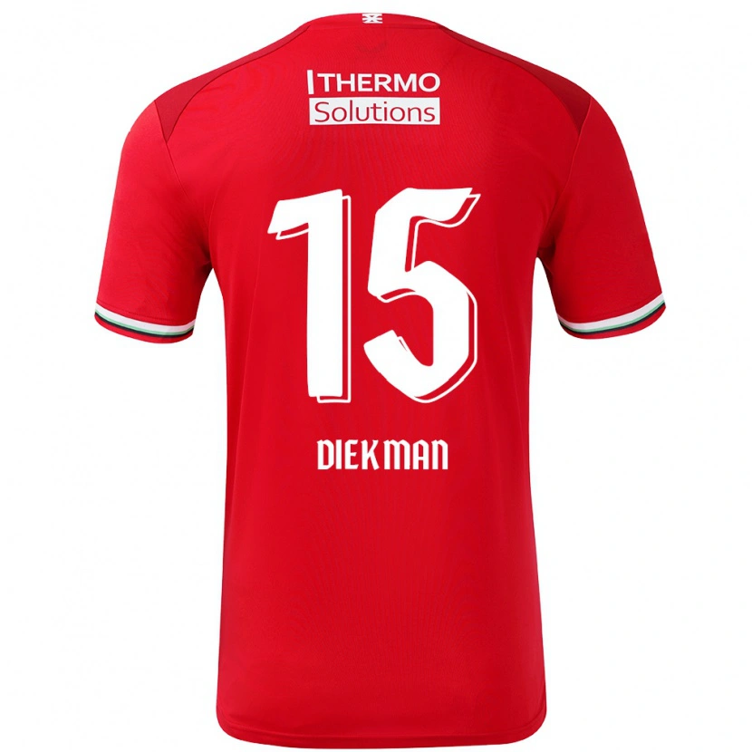 Danxen Donna Maglia Jill Diekman #15 Rosso Bianco Kit Gara Home 2024/25 Maglietta