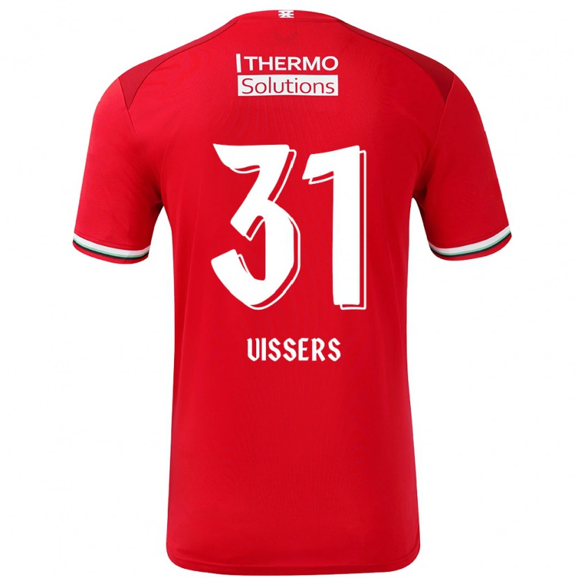 Danxen Donna Maglia Kiki Vissers #31 Rosso Bianco Kit Gara Home 2024/25 Maglietta