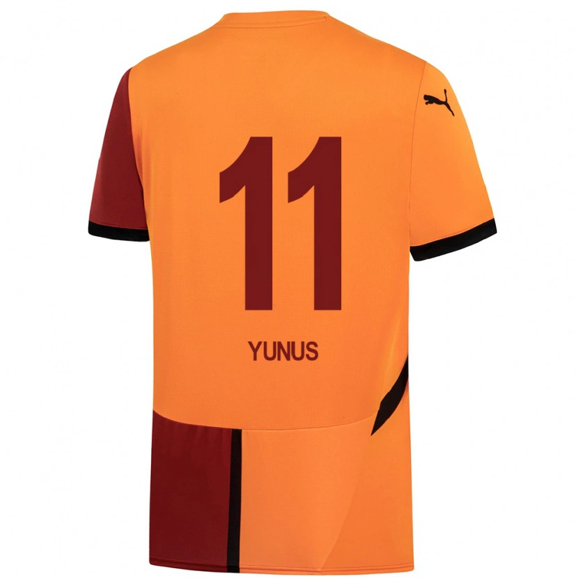Danxen Donna Maglia Yunus Akgün #11 Giallo Rosso Kit Gara Home 2024/25 Maglietta