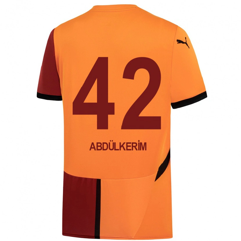 Danxen Donna Maglia Abdülkerim Bardakcı #42 Giallo Rosso Kit Gara Home 2024/25 Maglietta