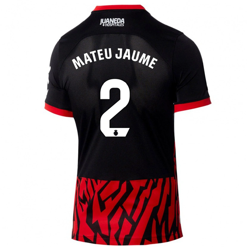 Danxen Donna Maglia Mateu Morey #2 Nero Rosso Kit Gara Home 2024/25 Maglietta