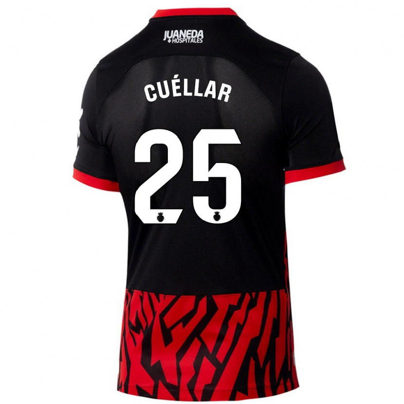 Danxen Donna Maglia Iván Cuéllar #25 Nero Rosso Kit Gara Home 2024/25 Maglietta