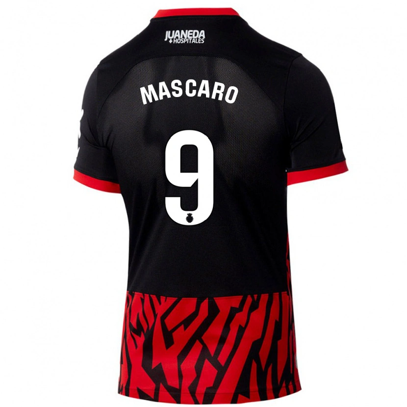 Danxen Donna Maglia Pau Mascaró #9 Nero Rosso Kit Gara Home 2024/25 Maglietta