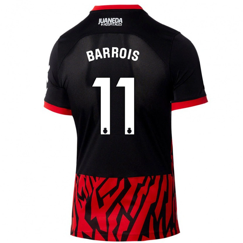 Danxen Donna Maglia Eliott Barrois #11 Nero Rosso Kit Gara Home 2024/25 Maglietta