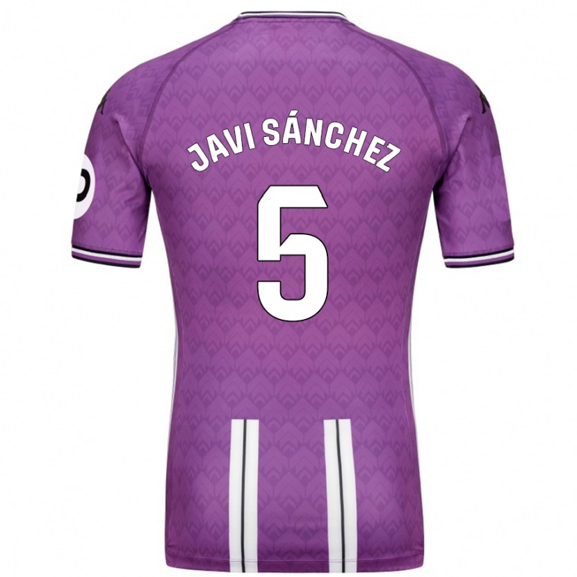 Danxen Donna Maglia Javi Sánchez #5 Viola Bianco Kit Gara Home 2024/25 Maglietta