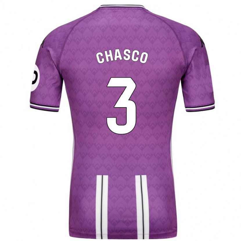 Danxen Donna Maglia Raúl Chasco #3 Viola Bianco Kit Gara Home 2024/25 Maglietta