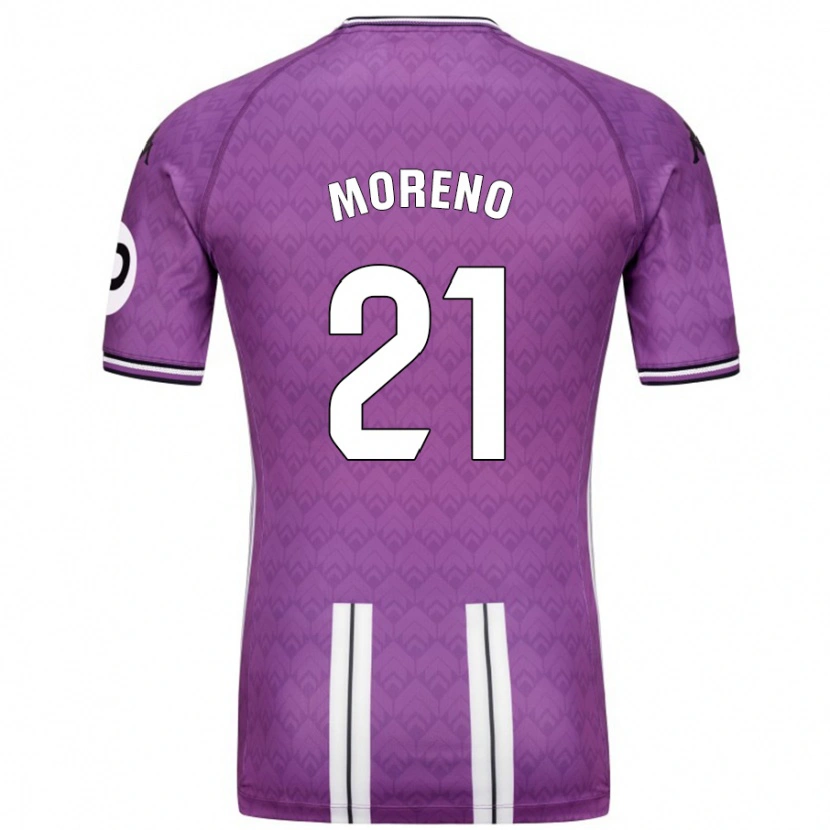 Danxen Donna Maglia Xavi Moreno #21 Viola Bianco Kit Gara Home 2024/25 Maglietta
