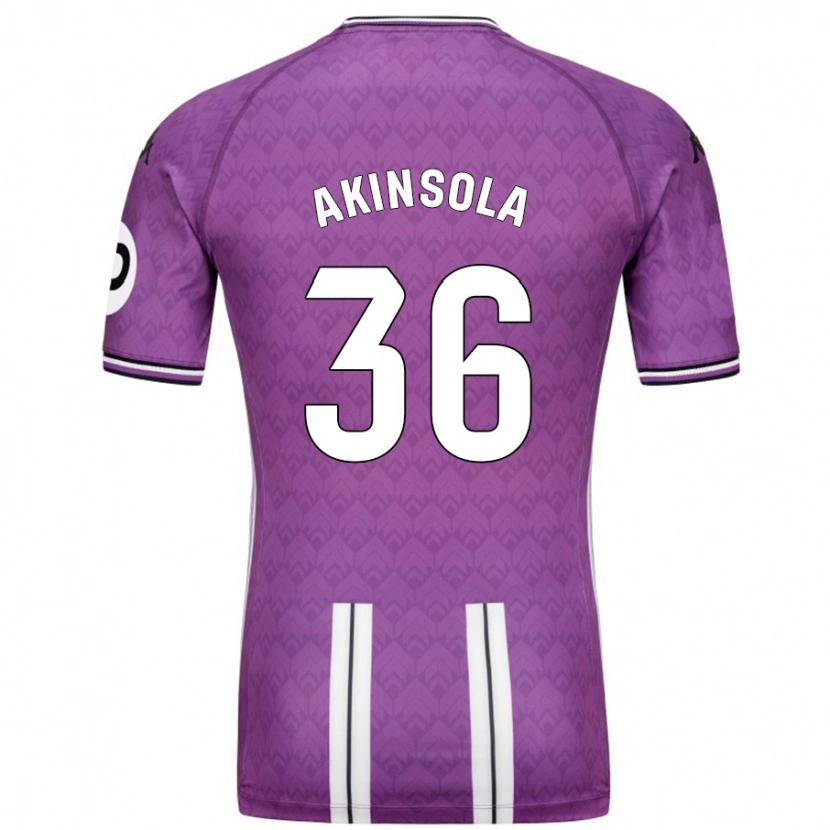 Danxen Donna Maglia Tunde Akinsola #36 Viola Bianco Kit Gara Home 2024/25 Maglietta