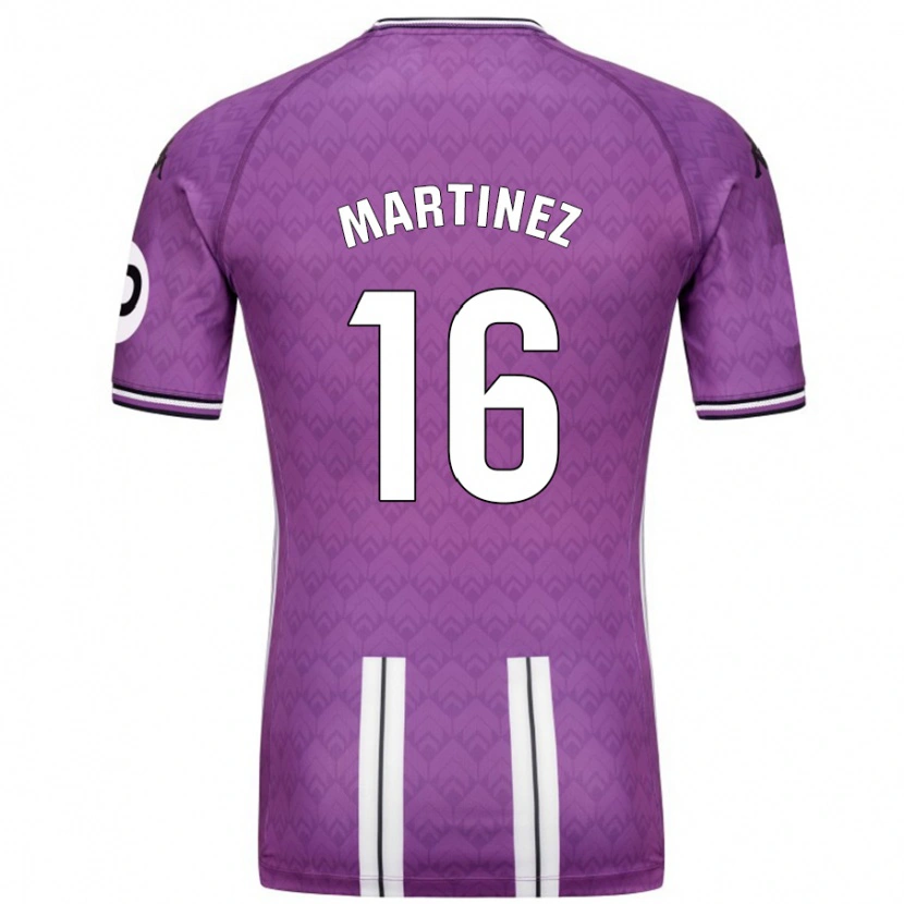 Danxen Donna Maglia Jesús Martínez #16 Viola Bianco Kit Gara Home 2024/25 Maglietta