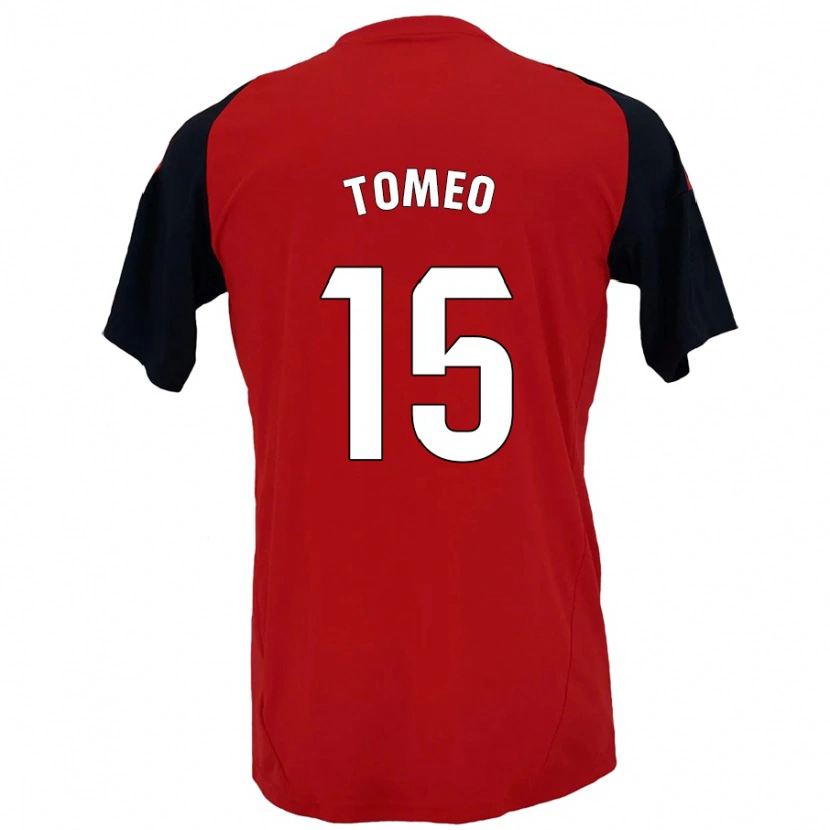 Danxen Donna Maglia Pablo Tomeo #15 Rosso Nero Kit Gara Home 2024/25 Maglietta