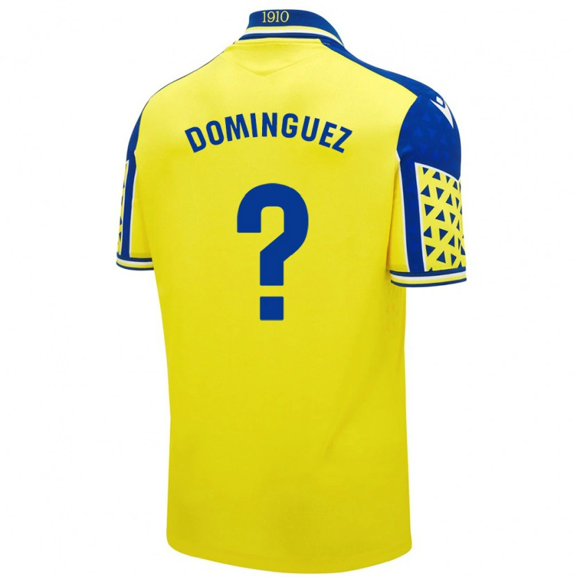 Danxen Donna Maglia Rubén Domínguez #0 Giallo Blu Kit Gara Home 2024/25 Maglietta