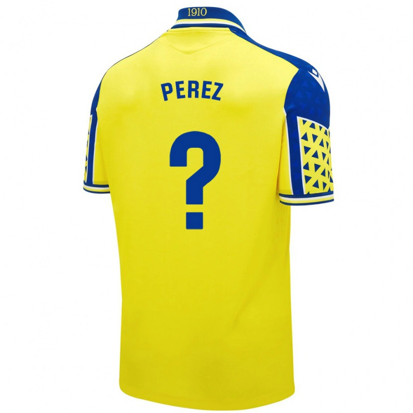 Danxen Donna Maglia Ángel Pérez #0 Giallo Blu Kit Gara Home 2024/25 Maglietta
