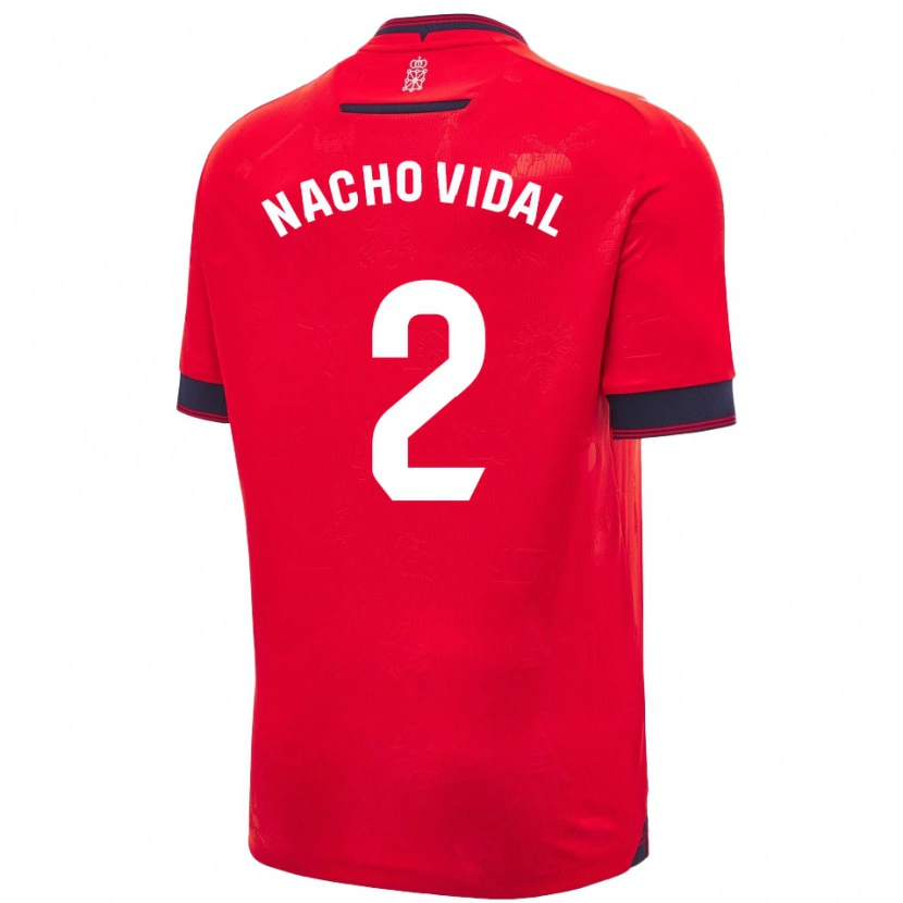 Danxen Donna Maglia Nacho Vidal #2 Rosso Bianco Kit Gara Home 2024/25 Maglietta