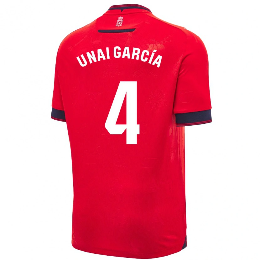 Danxen Donna Maglia Unai García #4 Rosso Bianco Kit Gara Home 2024/25 Maglietta