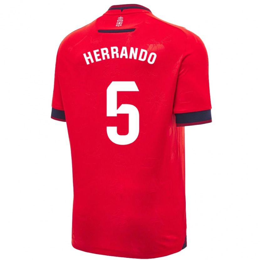 Danxen Donna Maglia Jorge Herrando #5 Rosso Bianco Kit Gara Home 2024/25 Maglietta