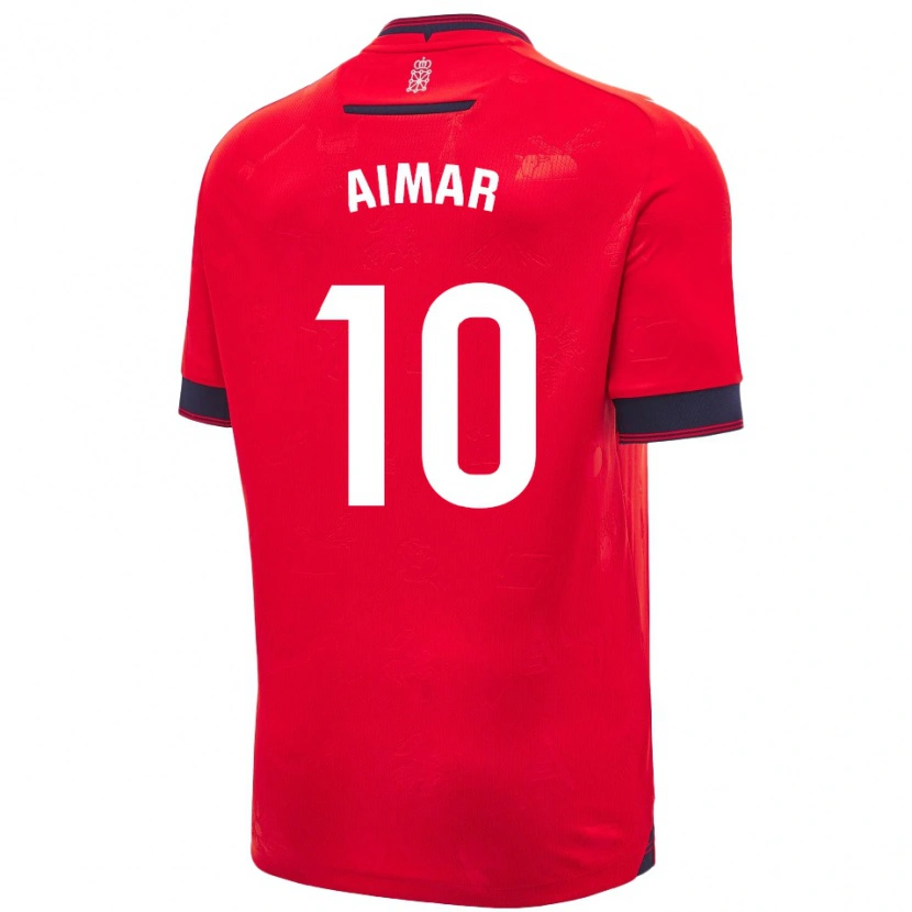 Danxen Donna Maglia Aimar Oroz #10 Rosso Bianco Kit Gara Home 2024/25 Maglietta