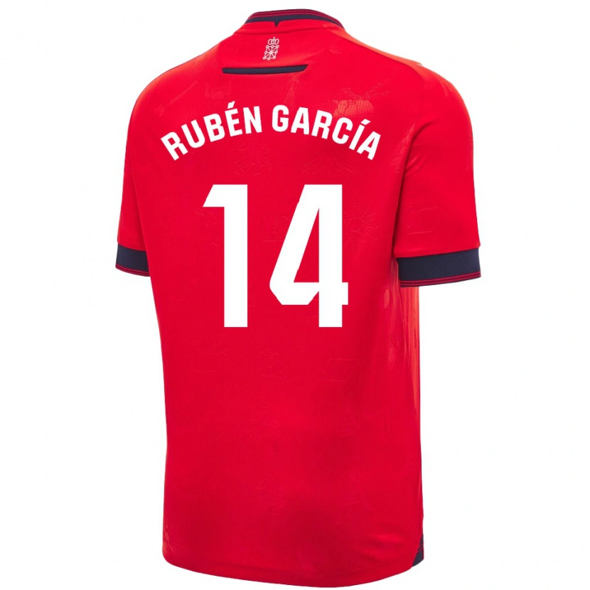 Danxen Donna Maglia Rubén García #14 Rosso Bianco Kit Gara Home 2024/25 Maglietta