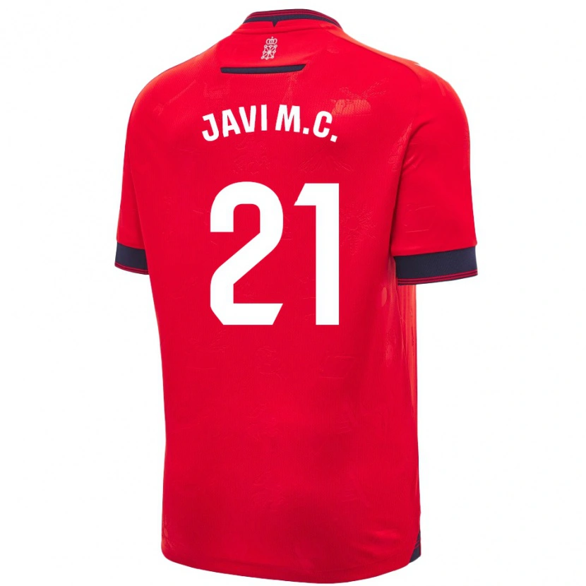 Danxen Donna Maglia Javi Martínez #21 Rosso Bianco Kit Gara Home 2024/25 Maglietta