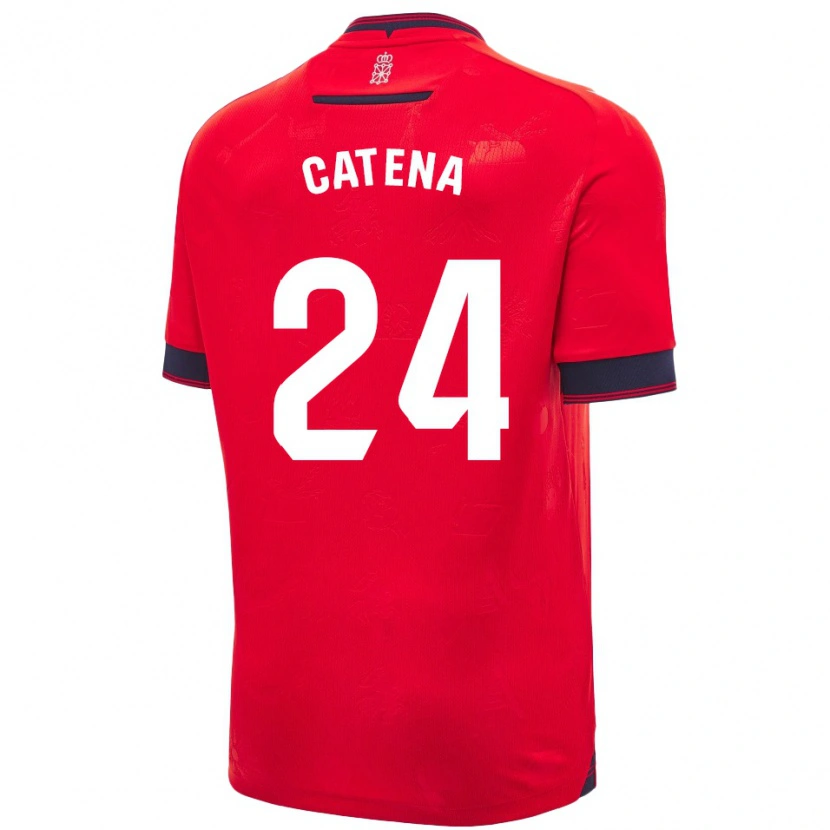 Danxen Donna Maglia Alejandro Catena #24 Rosso Bianco Kit Gara Home 2024/25 Maglietta
