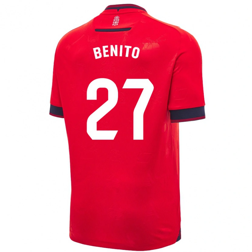 Danxen Donna Maglia Iker Benito #27 Rosso Bianco Kit Gara Home 2024/25 Maglietta