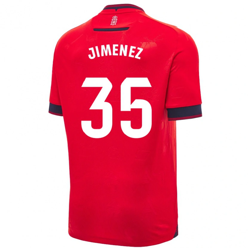 Danxen Donna Maglia Álex Jimenez #35 Rosso Bianco Kit Gara Home 2024/25 Maglietta