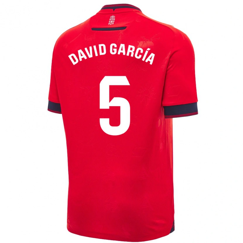 Danxen Donna Maglia David García #5 Rosso Bianco Kit Gara Home 2024/25 Maglietta