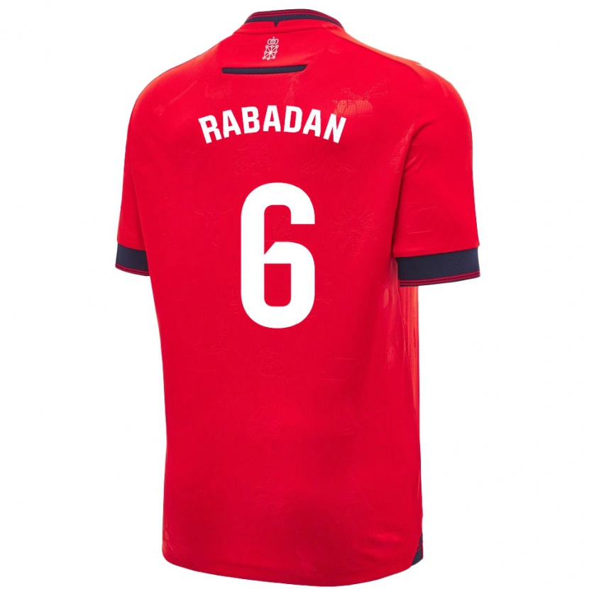 Danxen Donna Maglia David Rabadán #6 Rosso Bianco Kit Gara Home 2024/25 Maglietta