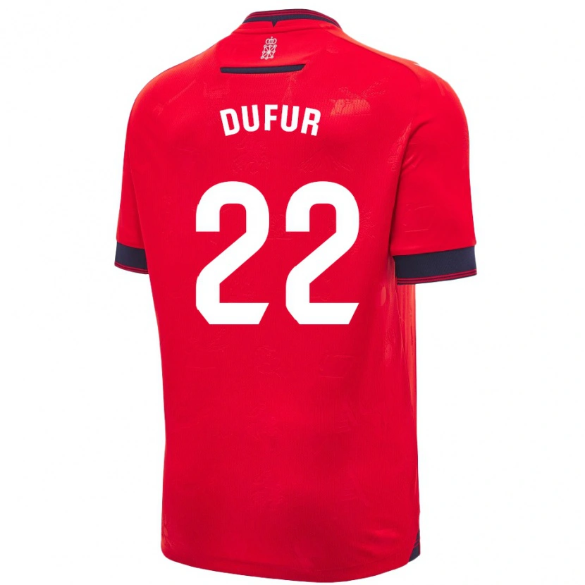 Danxen Donna Maglia Ander Dufur #22 Rosso Bianco Kit Gara Home 2024/25 Maglietta