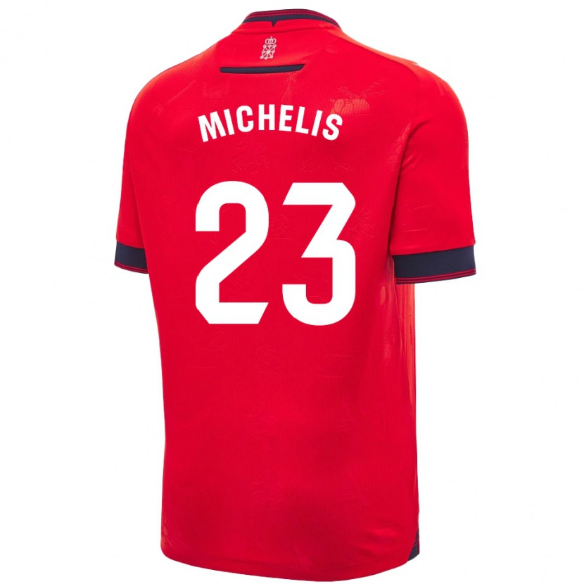 Danxen Donna Maglia Nikolaos Michelis #23 Rosso Bianco Kit Gara Home 2024/25 Maglietta