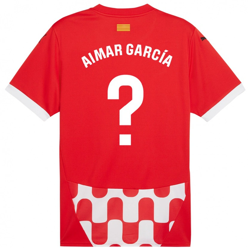 Danxen Donna Maglia Aimar García #0 Rosso Bianco Kit Gara Home 2024/25 Maglietta
