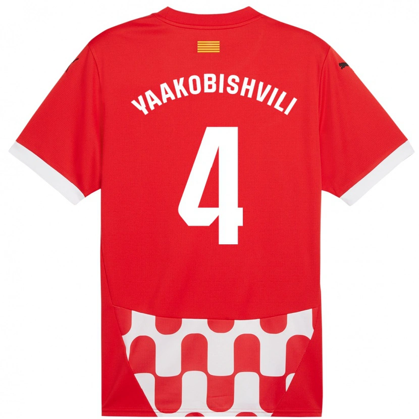 Danxen Donna Maglia Antal Yaakobishvili #4 Rosso Bianco Kit Gara Home 2024/25 Maglietta