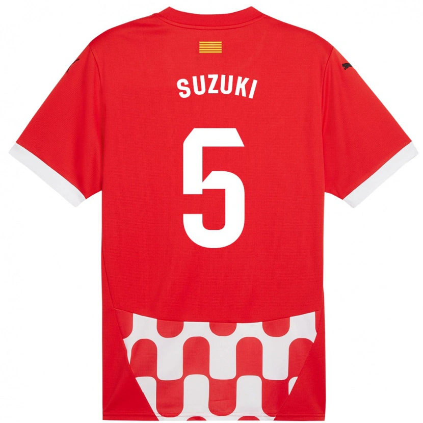 Danxen Donna Maglia Wadi Ibrahim Suzuki #5 Rosso Bianco Kit Gara Home 2024/25 Maglietta