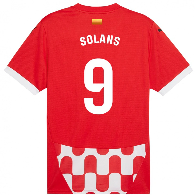 Danxen Donna Maglia Sergi Solans #9 Rosso Bianco Kit Gara Home 2024/25 Maglietta