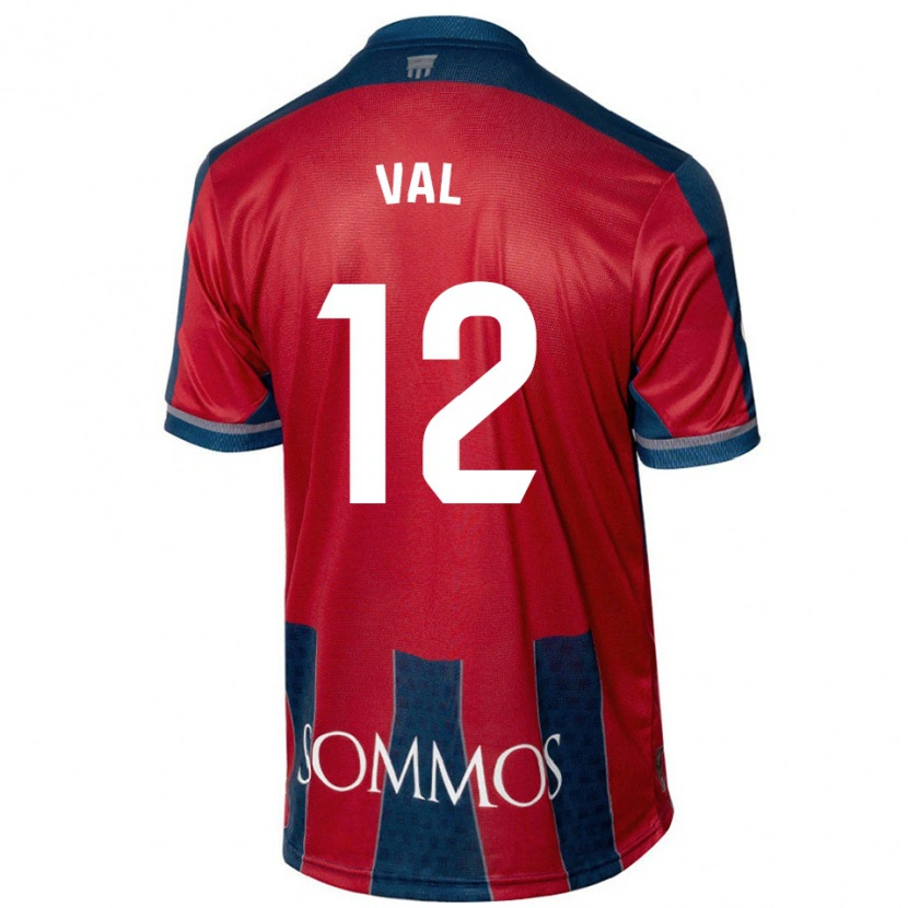 Danxen Donna Maglia Ángel Val #12 Rosso Blu Kit Gara Home 2024/25 Maglietta