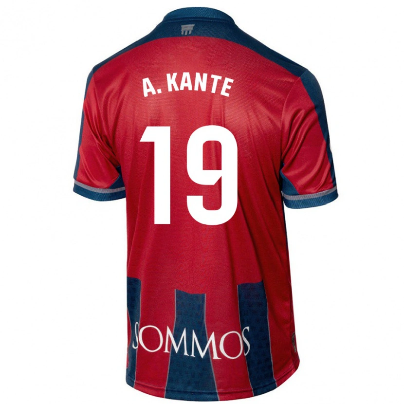 Danxen Donna Maglia Abou Kanté #19 Rosso Blu Kit Gara Home 2024/25 Maglietta