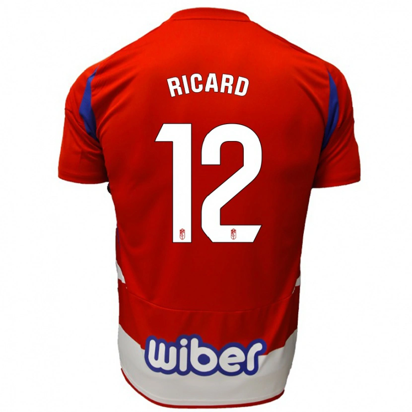 Danxen Donna Maglia Ricard Sánchez #12 Rosso Bianco Blu Kit Gara Home 2024/25 Maglietta