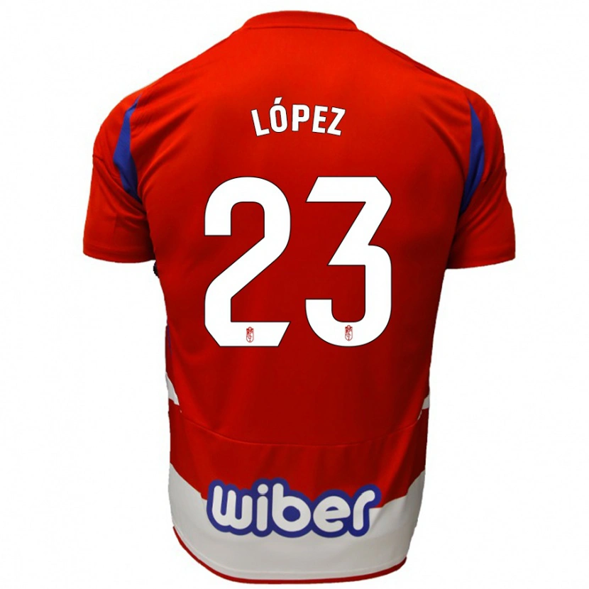 Danxen Donna Maglia Diego López #23 Rosso Bianco Blu Kit Gara Home 2024/25 Maglietta