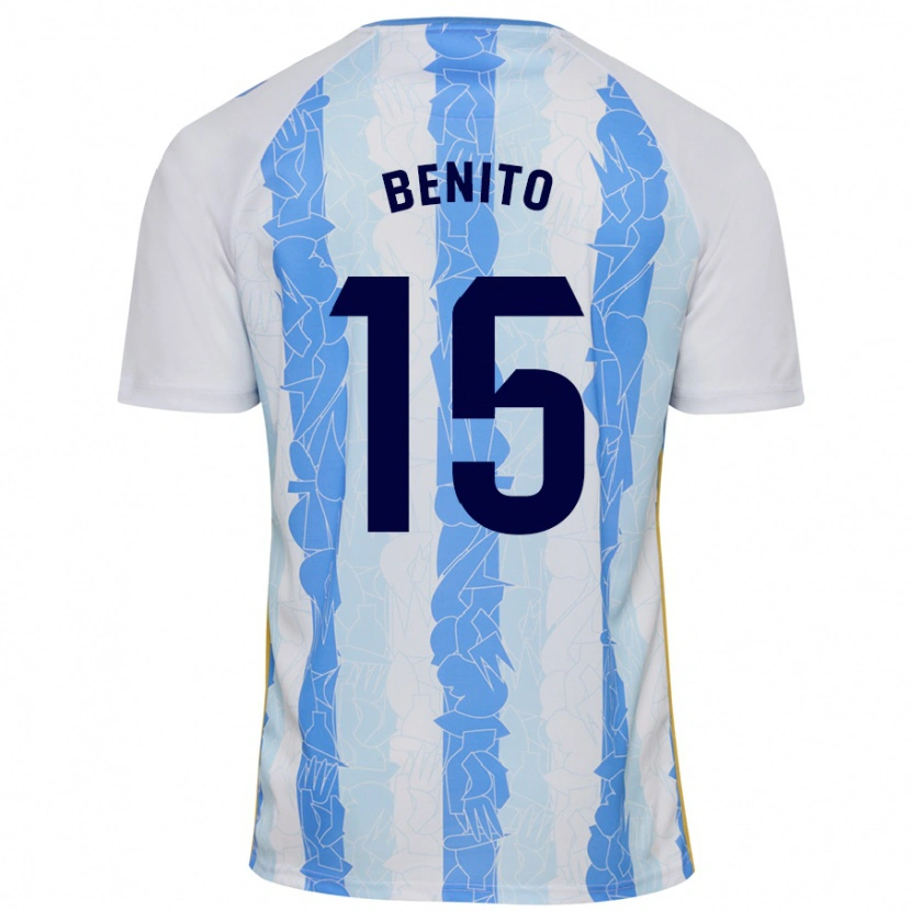 Danxen Donna Maglia Iván Benito #15 Bianco Blu Kit Gara Home 2024/25 Maglietta