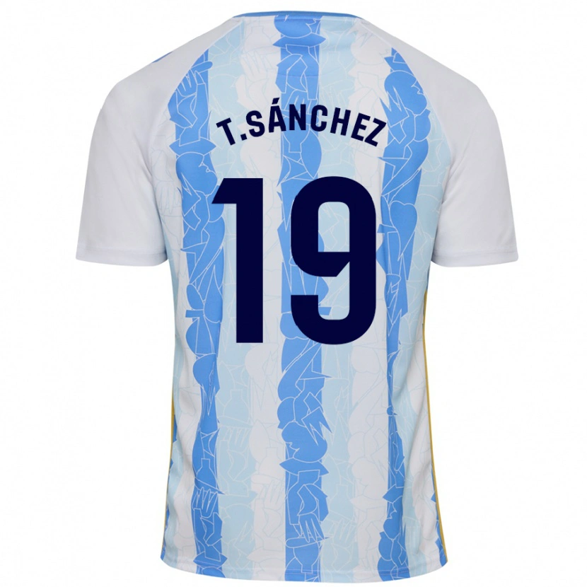 Danxen Donna Maglia Toni Sánchez #19 Bianco Blu Kit Gara Home 2024/25 Maglietta