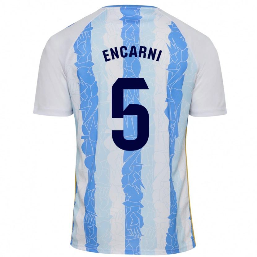 Danxen Donna Maglia Encarni #5 Bianco Blu Kit Gara Home 2024/25 Maglietta