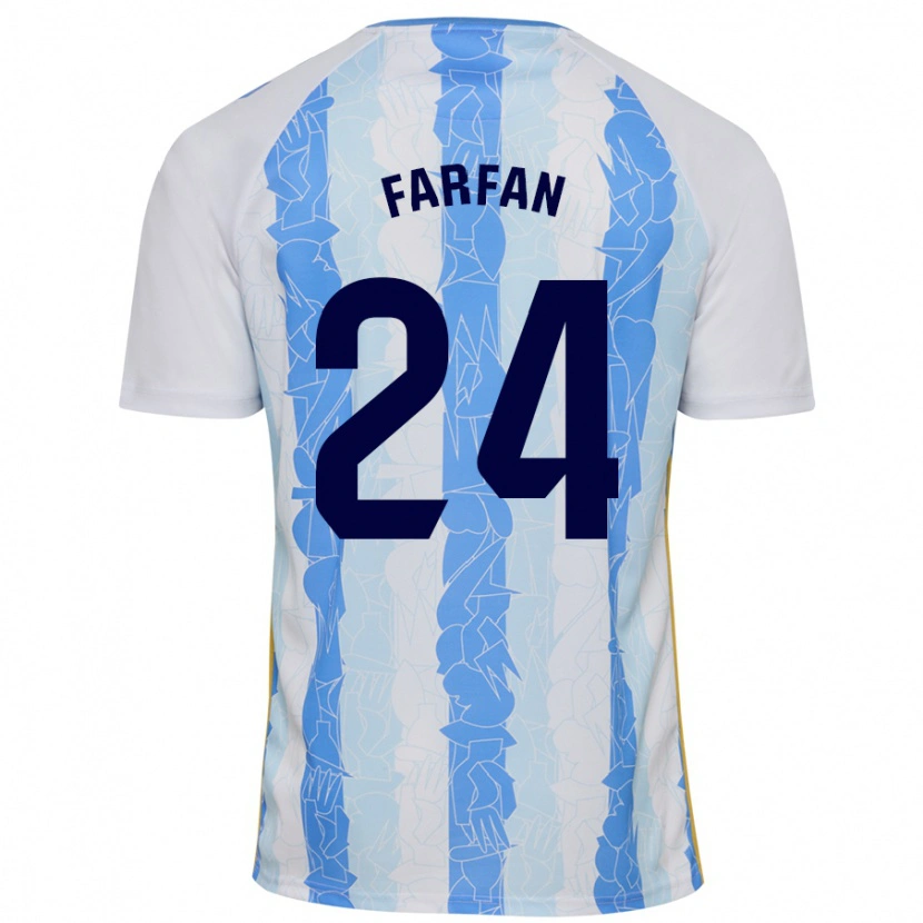 Danxen Donna Maglia María Farfán #24 Bianco Blu Kit Gara Home 2024/25 Maglietta