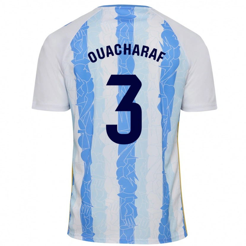 Danxen Donna Maglia Bilal Ouacharaf #3 Bianco Blu Kit Gara Home 2024/25 Maglietta