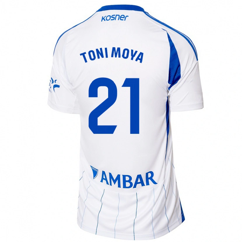 Danxen Donna Maglia Toni Moya #21 Rosso Bianco Kit Gara Home 2024/25 Maglietta