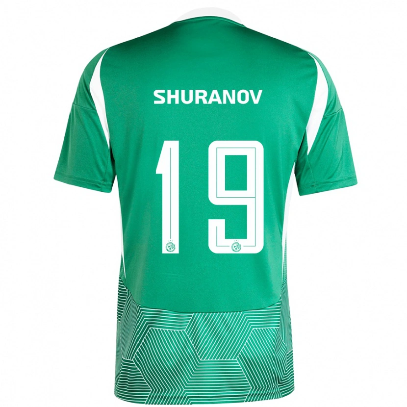Danxen Donna Maglia Erik Shuranov #19 Verde Bianco Kit Gara Home 2024/25 Maglietta