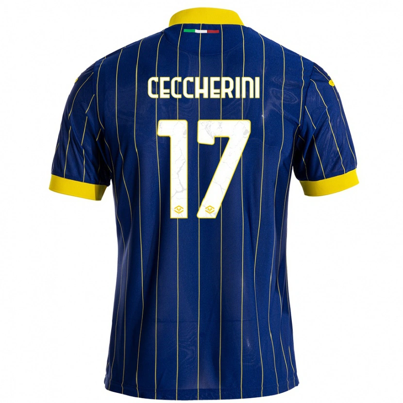 Danxen Donna Maglia Federico Ceccherini #17 Blu Giallo Kit Gara Home 2024/25 Maglietta