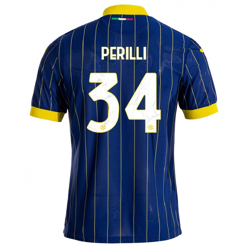 Danxen Donna Maglia Simone Perilli #34 Blu Giallo Kit Gara Home 2024/25 Maglietta