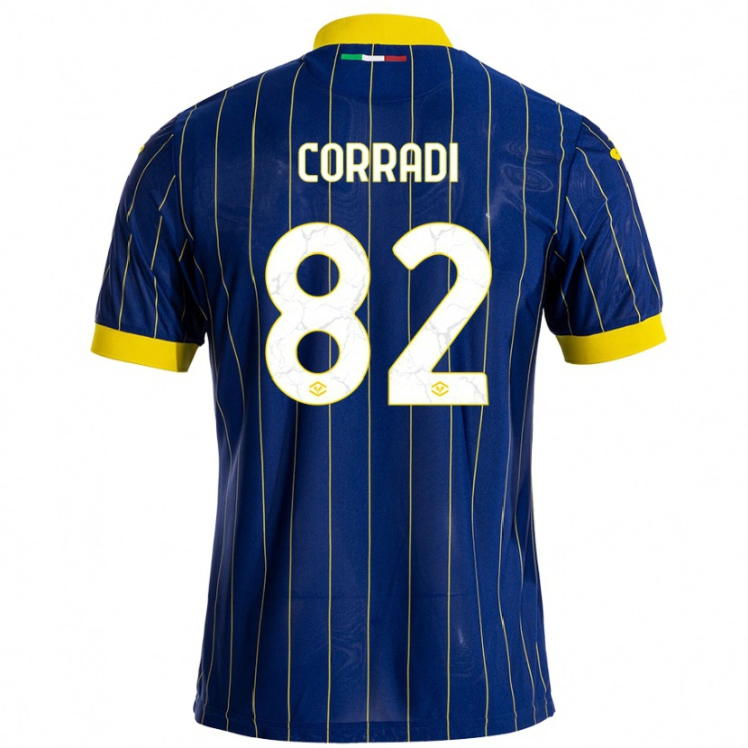 Danxen Donna Maglia Christian Corradi #82 Blu Giallo Kit Gara Home 2024/25 Maglietta