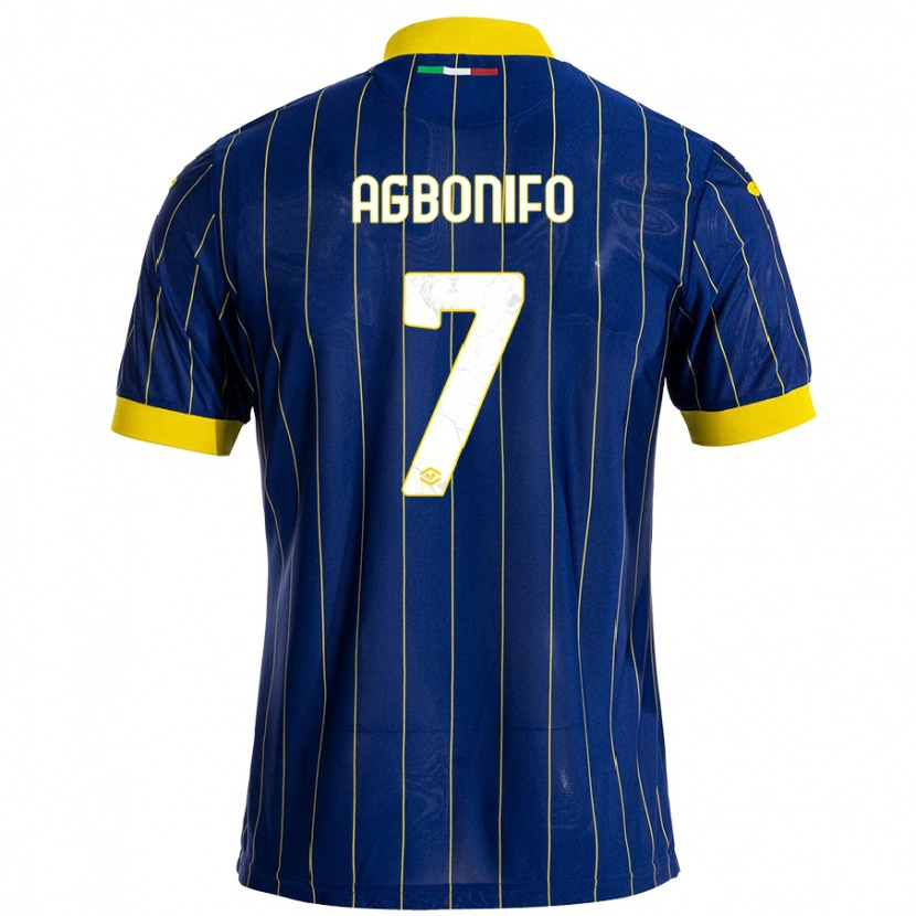 Danxen Donna Maglia Richi Agbonifo #7 Blu Giallo Kit Gara Home 2024/25 Maglietta