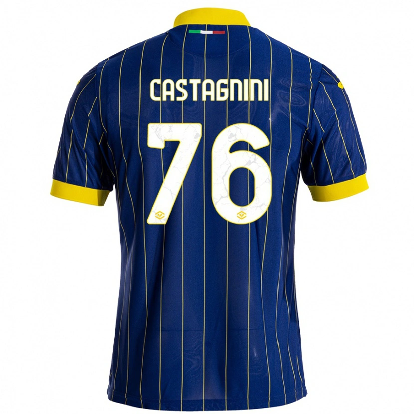 Danxen Donna Maglia Mirko Castagnini #76 Blu Giallo Kit Gara Home 2024/25 Maglietta