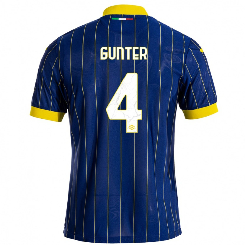 Danxen Donna Maglia Koray Günter #4 Blu Giallo Kit Gara Home 2024/25 Maglietta